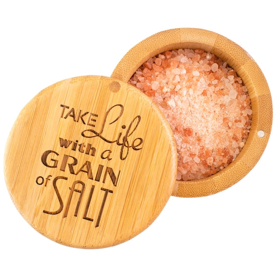 "Take Life with a Grain Of Salt" Engraved Salt Box
